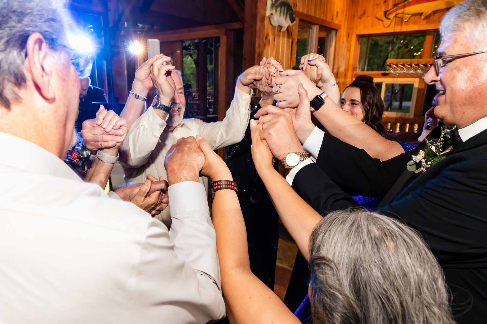 wild dance floor pictures from relaxed wedding at Adventures on the Gorge in west virginia